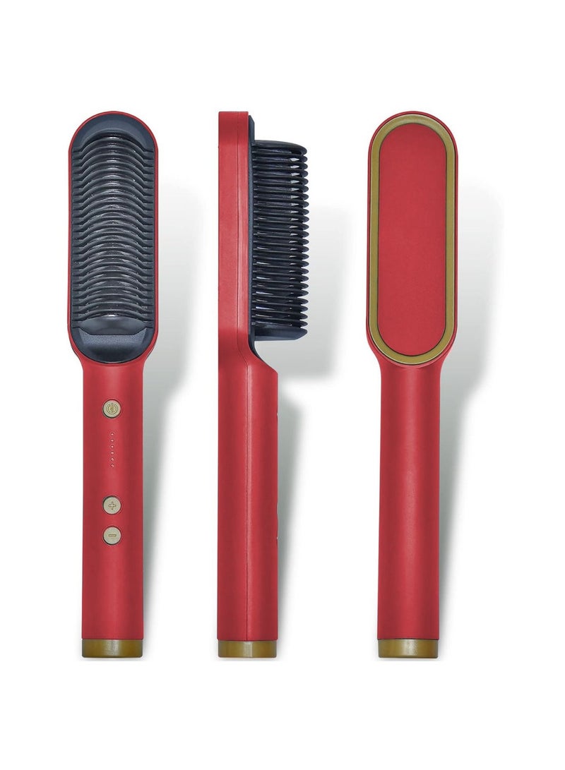 IMPERIUM Hair Care Straightener Brush with Thermostatic Control, Anti-Scalding Design, 360-Degree Rotating Base Cord,Hair Styler for Men & Women, Suitable for Home, Travel, Salon, All Hair - Image 1