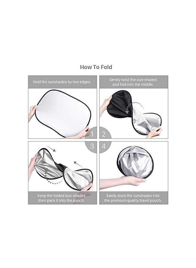 PROMASS Car Sun Shade Folding Silvering Reflective Car Window Sun Shade Visor Shield Cover - Image 3