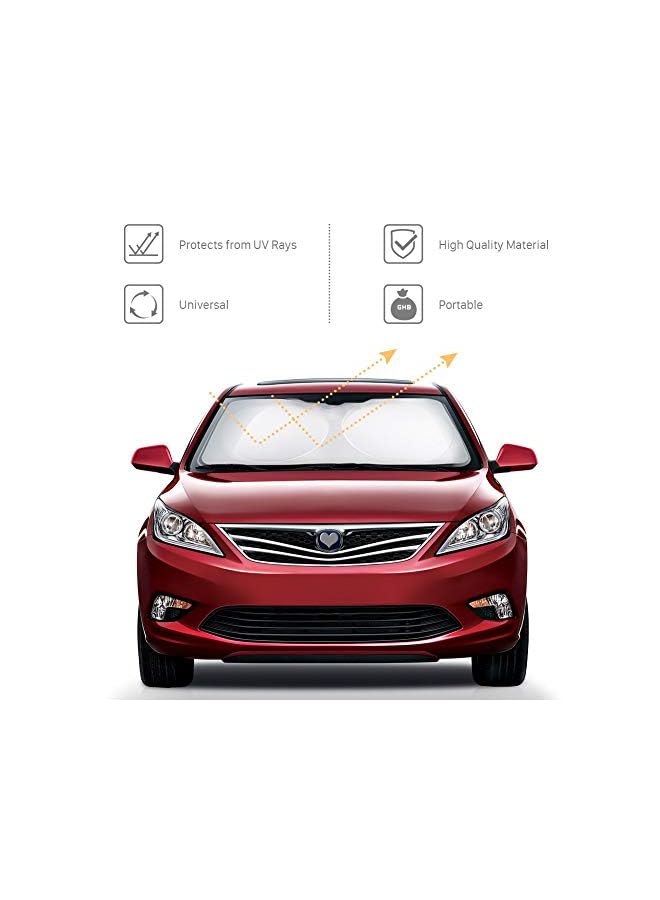 PROMASS Car Sun Shade Folding Silvering Reflective Car Window Sun Shade Visor Shield Cover - Image 4