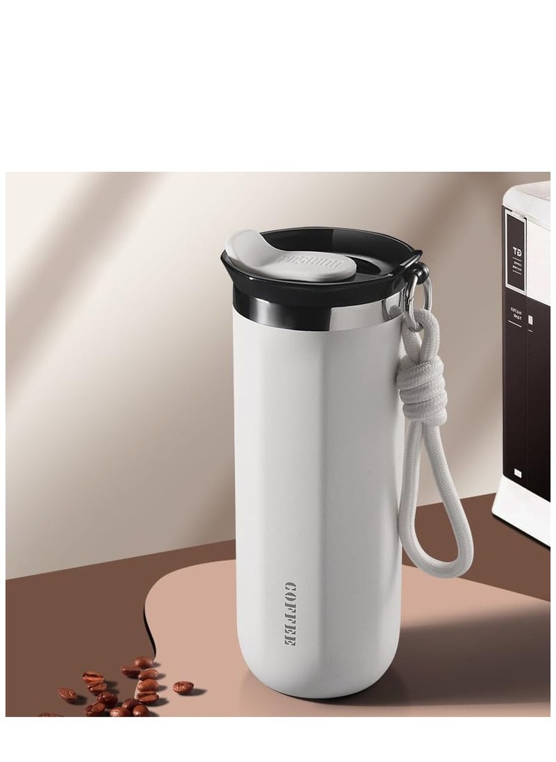 TYCOM Travel Coffee Mug 500 ML Stainless Steel Vacuum Ice and Hot Drinks Insulated Tumbler for Home Office Outdoor Works White.  - Image 2