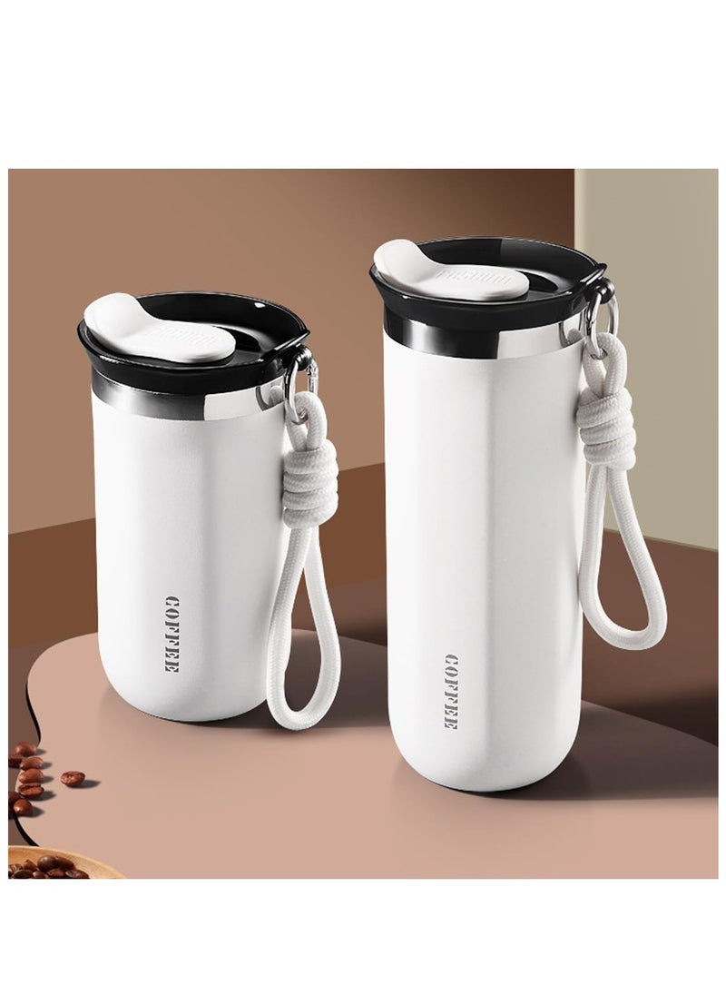TYCOM Travel Coffee Mug 500 ML Stainless Steel Vacuum Ice and Hot Drinks Insulated Tumbler for Home Office Outdoor Works White.  - Image 3