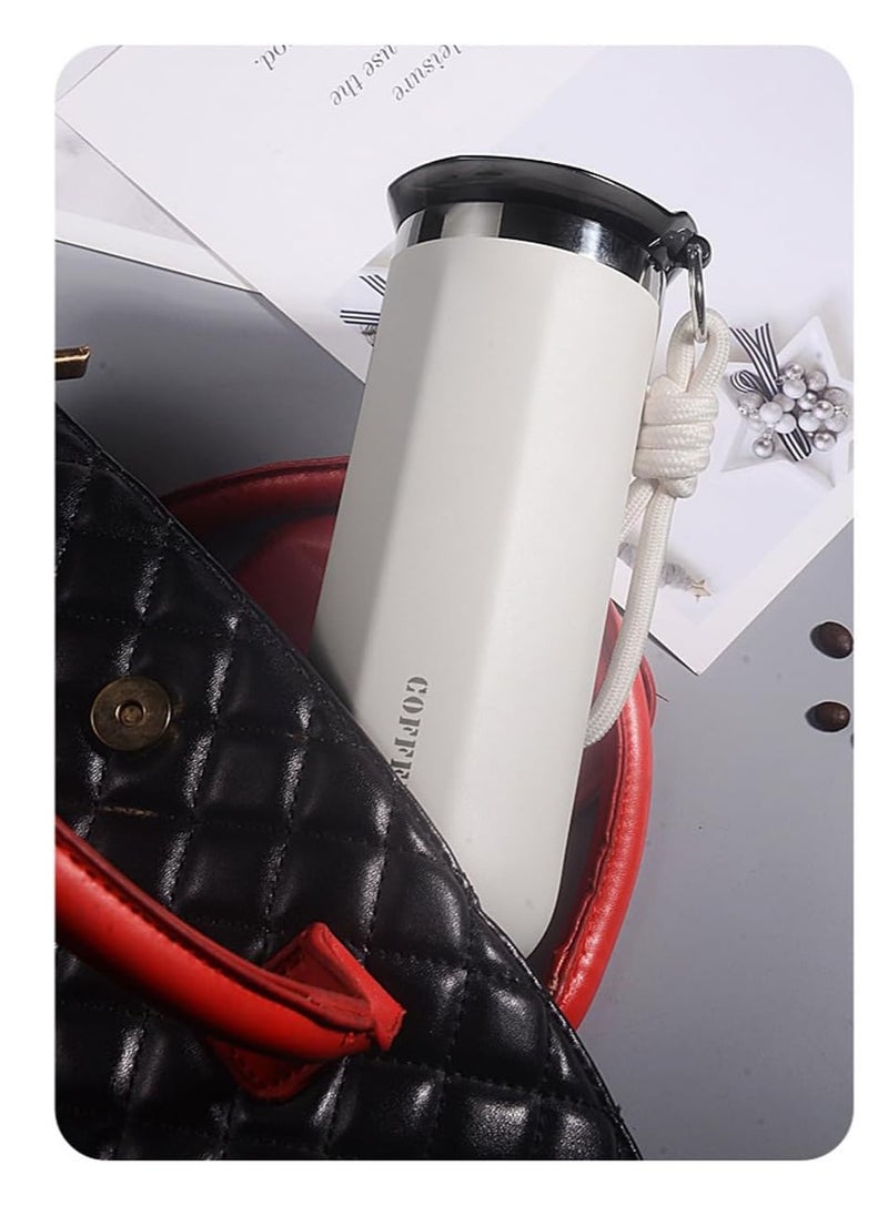 TYCOM Travel Coffee Mug 500 ML Stainless Steel Vacuum Ice and Hot Drinks Insulated Tumbler for Home Office Outdoor Works White.  - Image 4