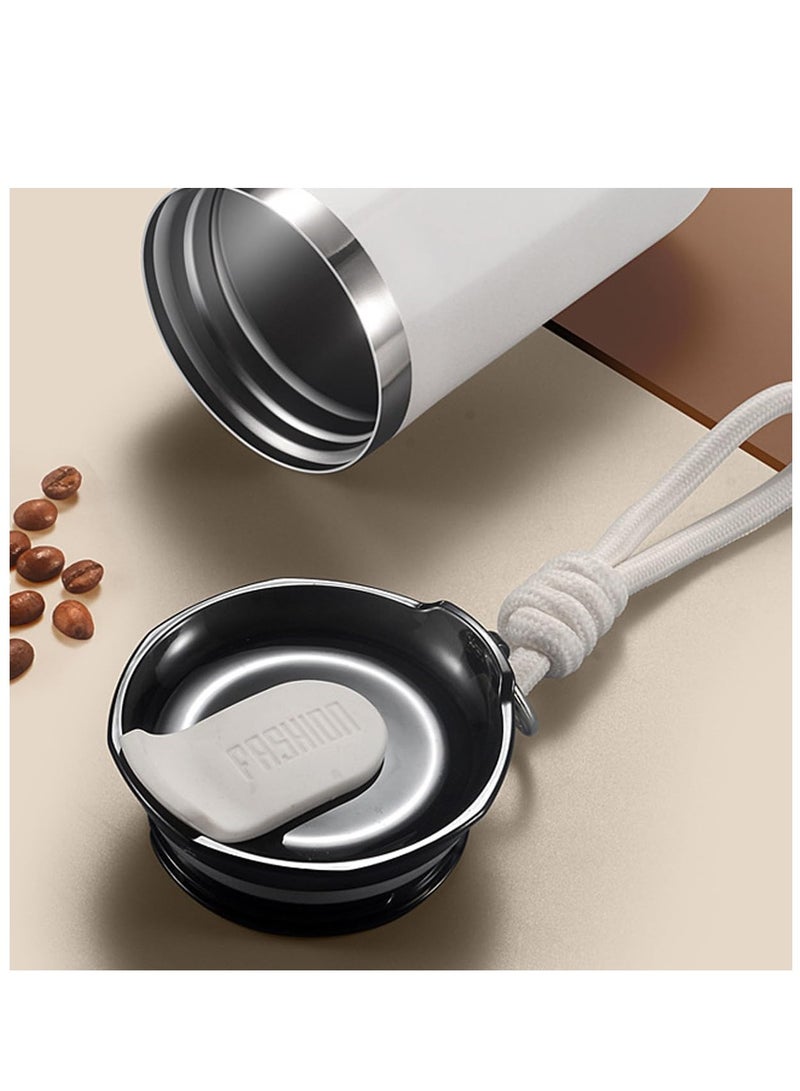 Travel Coffee Mug 500 ML Stainless Steel Vacuum Ice and Hot Drinks Insulated Tumbler for Home Office Outdoor Works White.