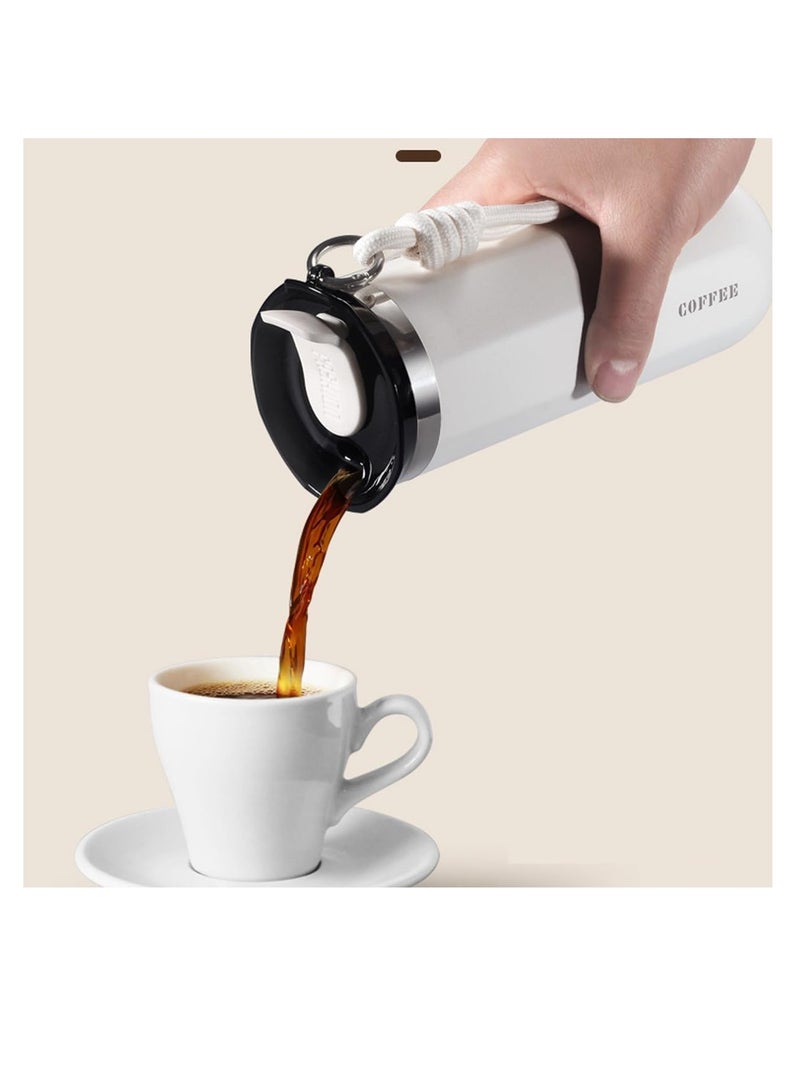 Travel Coffee Mug 500 ML Stainless Steel Vacuum Ice and Hot Drinks Insulated Tumbler for Home Office Outdoor Works White.