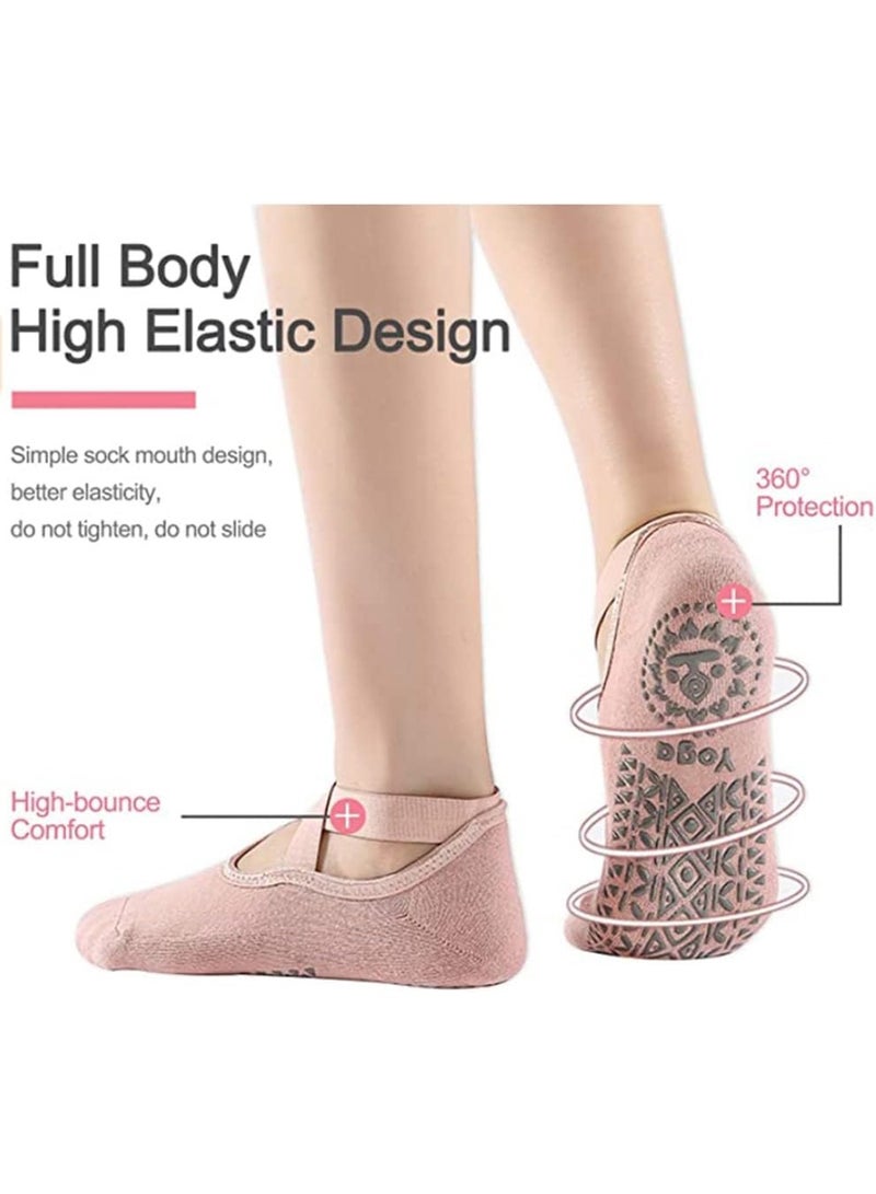 Umiwin 3 Pairs Yoga Pilates Socks Yoga Socks Anti-Skid Breathable Fitness Yoga Pilate Socks Non-Slip Cotton Socks Workout Socks - Image 2