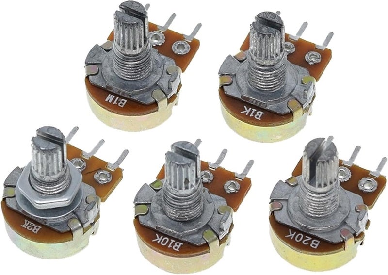 WH148 B1K B2K B5K B10K B20K B50K B100K B500K 3Pin 15mm Shaft Amplifier Dual Stereo Potentiometer 500K 5Pcs(10K Ohm) - Image 4