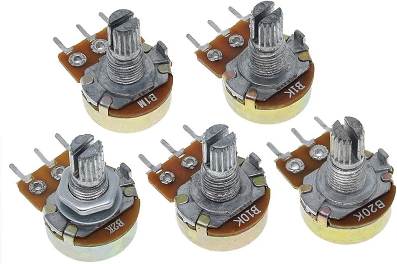 WH148 B1K B2K B5K B10K B20K B50K B100K B500K 3Pin 15mm Shaft Amplifier Dual Stereo Potentiometer 500K 5Pcs(10K Ohm) - Image 3