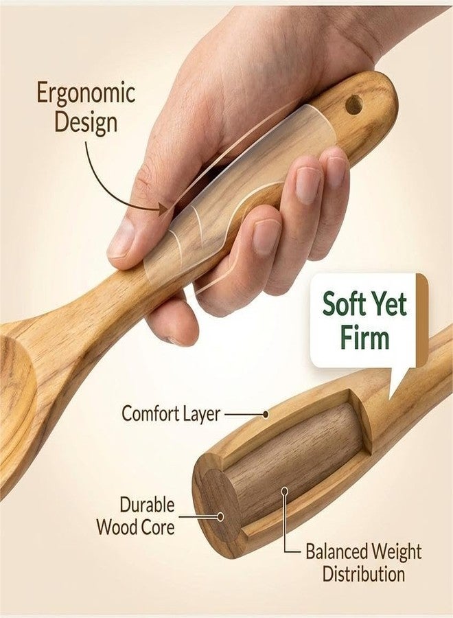 STORE INDYA 8 Piece Wooden Spoons for Cooking with Spoon Holder and Spoon Rest | Acacia wood Nontoxic Nonstick cookware compatible Wooden cooking utensils set | Lightweight & Durable - Image 2