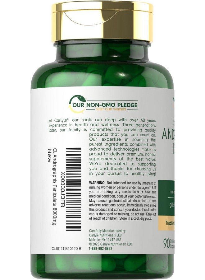 Carlyle Andrographis Paniculata Capsules | 8000mg | 90 Pills | Herb Extract Supplement | Non-GMO and Gluten Free - Image 3