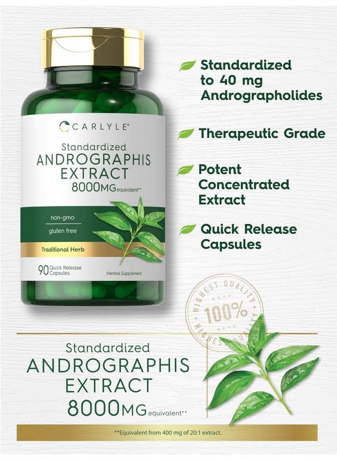 Carlyle Andrographis Paniculata Capsules | 8000mg | 90 Pills | Herb Extract Supplement | Non-GMO and Gluten Free - Image 4