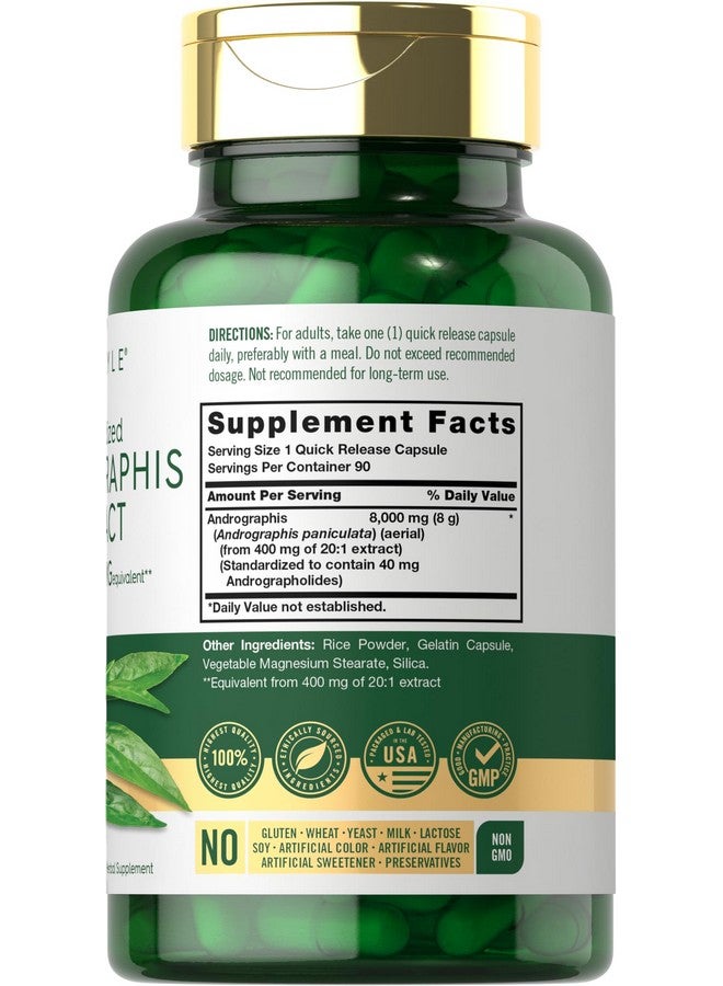 Carlyle Andrographis Paniculata Capsules | 8000mg | 90 Pills | Herb Extract Supplement | Non-GMO and Gluten Free - Image 2
