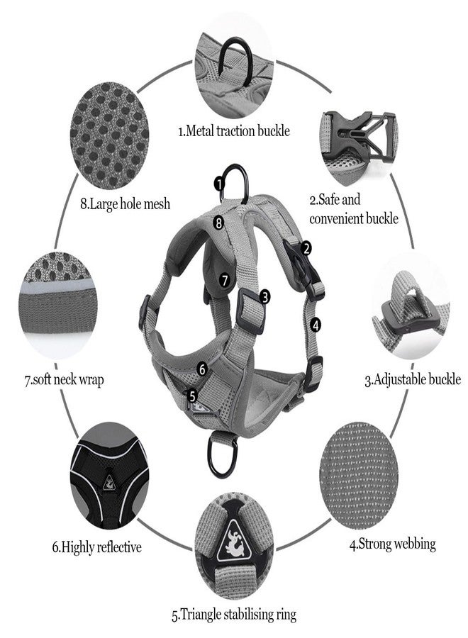Wanheart Summer cat Chest Harness and Leash, Anti-Escape Adjustable Soft mesh cat Leash and Chest Harness Set for All Types of Cats cat Vests (Grey, 3.3-6.6lb) - Image 4