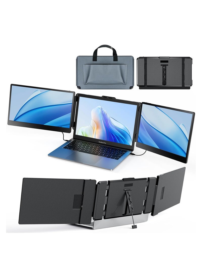 OFIYAA - Laptop Screen Extender S2 - Triple Laptop Monitor Extender Ultra Slim 14" 1080P FHD IPS Plug and Play Portable Monitor for Laptop with Stand Compatible with 13-17.3" Mac Windows Linux Switch - Image 1