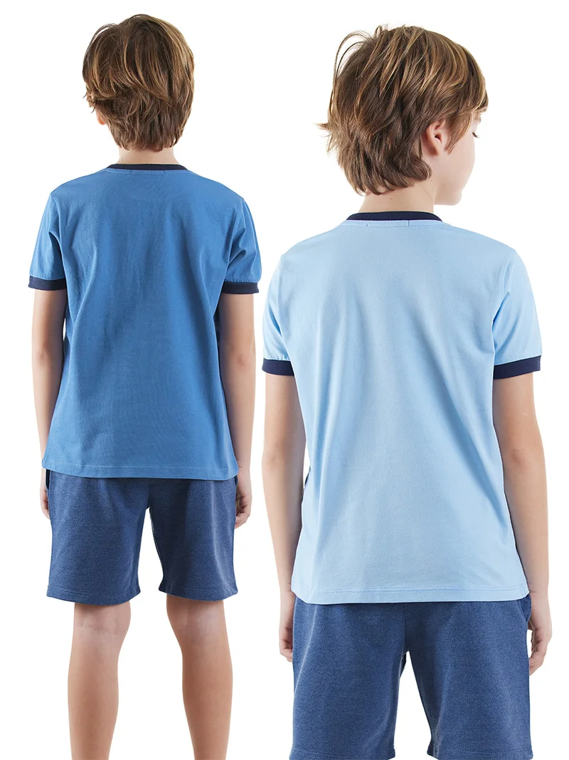 Denokids 2 Pack Boy Navy Blue&Blue T-shirts