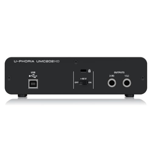 behringer بيهرينجر UMC202HD واجهة صوتية 2x2، 24-بت/192 كيلوهرتز USB مع مضخمات ميكروفون ميداس | لتسجيل الميكروفونات والآلات - Image 5