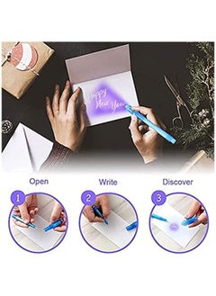 Generic مجموعة أقلام سحرية خفيفة بالحبر غير المرئي مكونة من 7 قطع أصفر/أحمر/أزرق  - Image 5