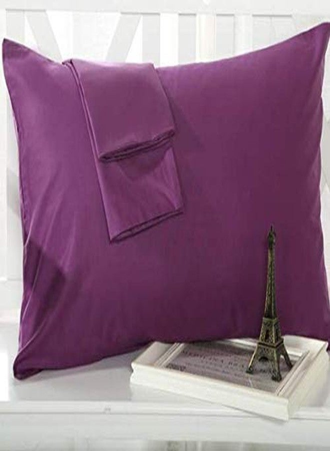 Om Bedding Collection Travel Pillowcase 14x20 500 Thread Count Egyptian Cotton Set of 2 Toddler Pillowcase Zipper Closer 100% Egyptian Cotton (Toddler Travel 14x20 Zipper, Plum Solid) - Image 1