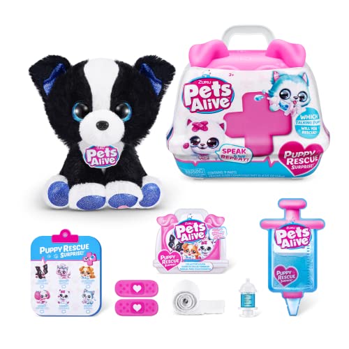 Pets Alive ZURU Surprise Puppy Plush - Border Collie Puppy with Electronic Speak and Repeat - Image 1