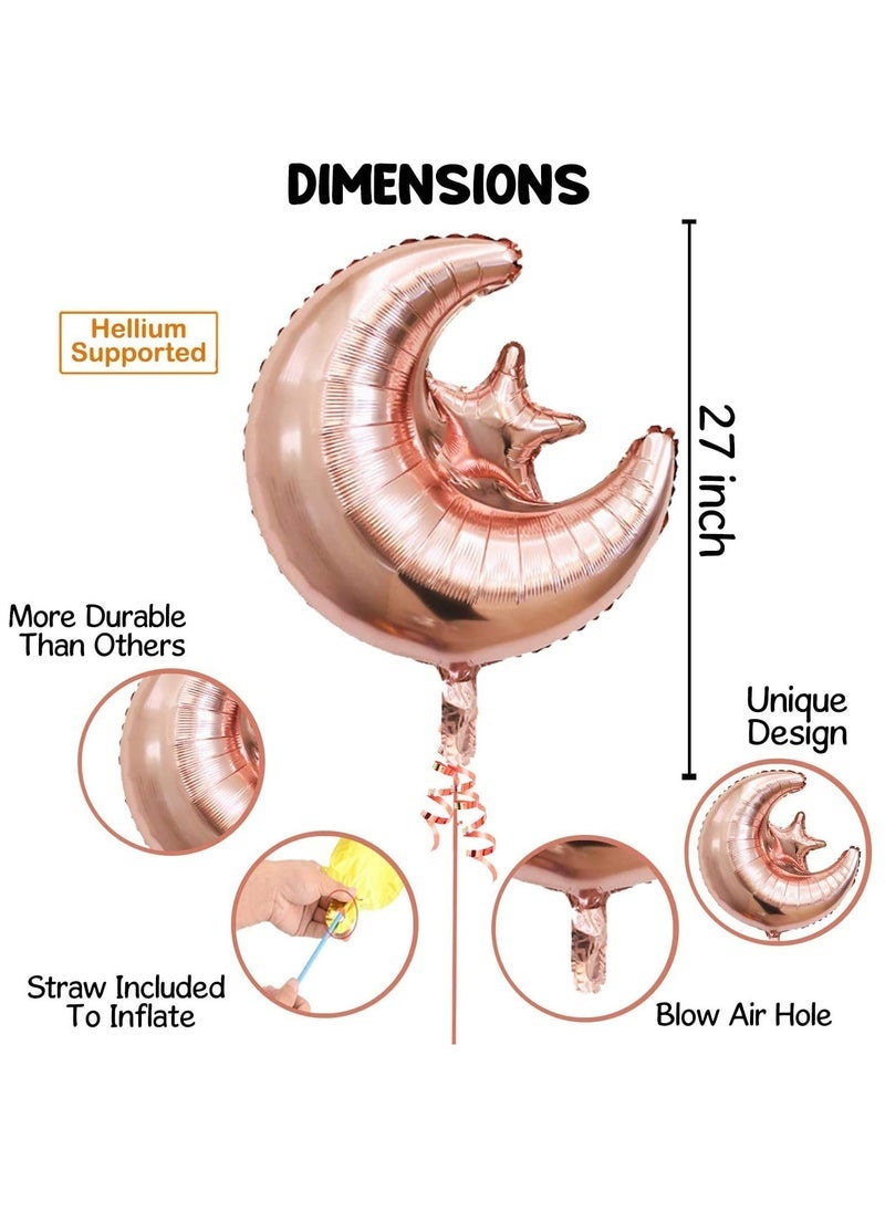 ESSEN Eid Mubarak Decoration Balloons Party Supplies Rose Gold - 37 pcs - Image 2