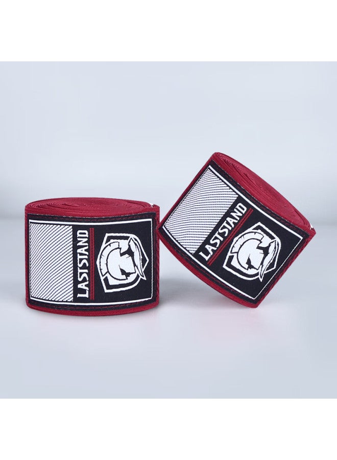 Laststand Boxing Hand Wraps For Adults And Children, Fitness Combat Muay Thai Elastic Bandage, Wine Red, 3 Meters - Image 1