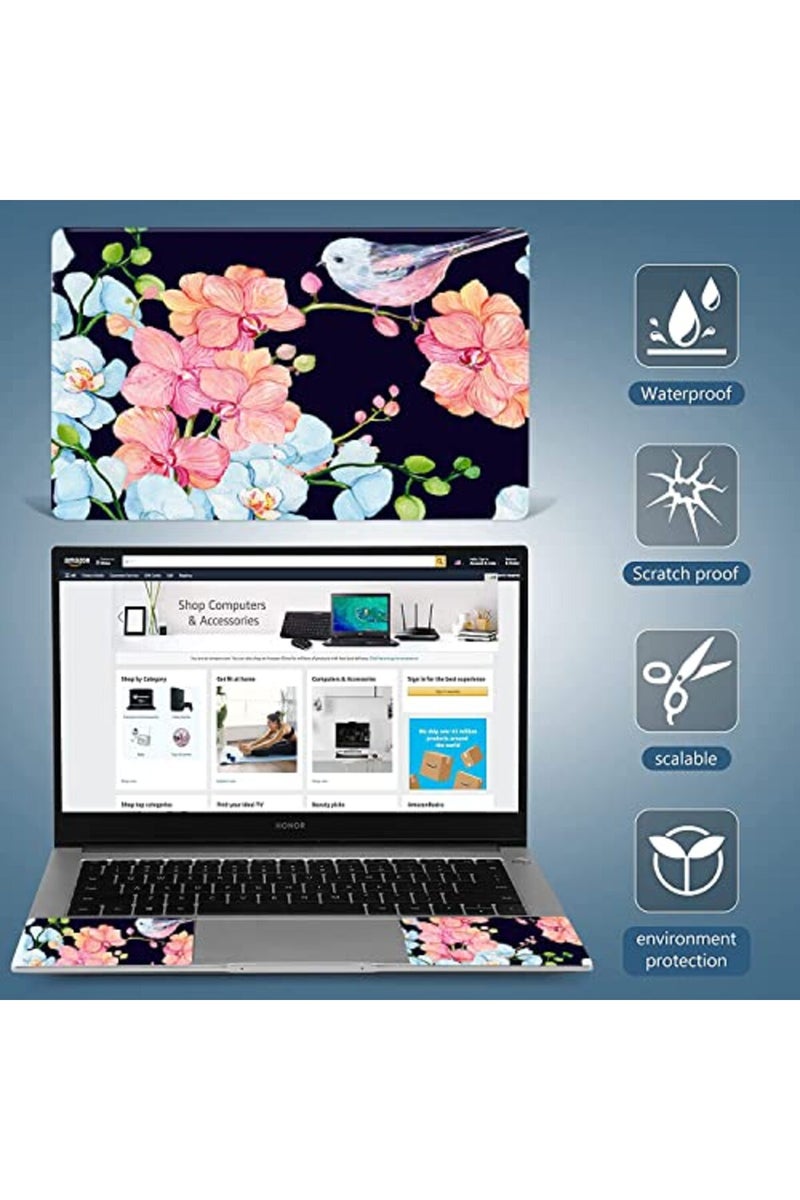 AORTDES Personalized Laptop Skin Sticker 12.1 13 13.3 14 15 15.4 15.6 Inches Universal Netbook Skin Sticker Reusable Notebook PC Art Protector , Bird & Nice Flower - Image 5
