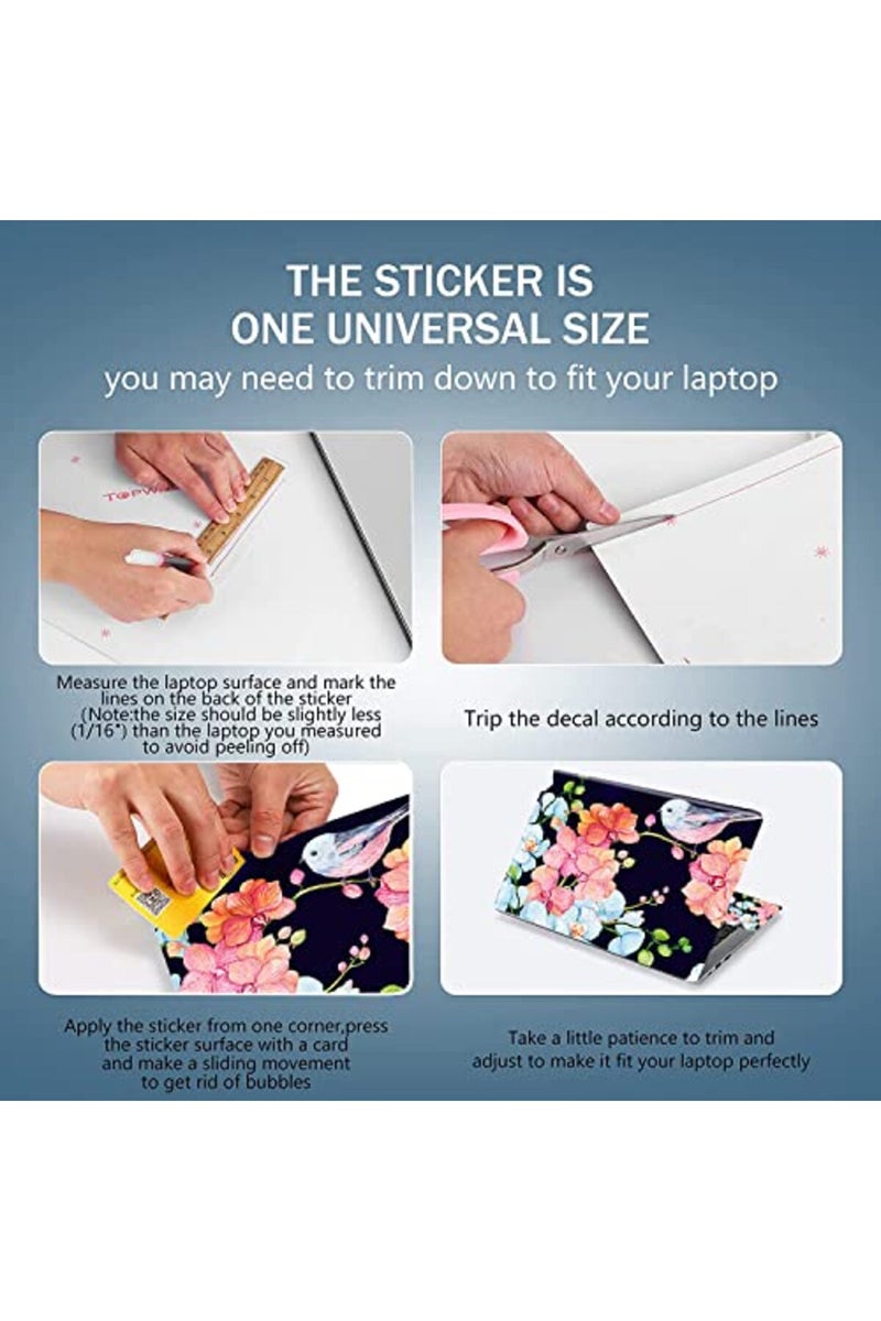 AORTDES Personalized Laptop Skin Sticker 12.1 13 13.3 14 15 15.4 15.6 Inches Universal Netbook Skin Sticker Reusable Notebook PC Art Protector , Bird & Nice Flower - Image 2