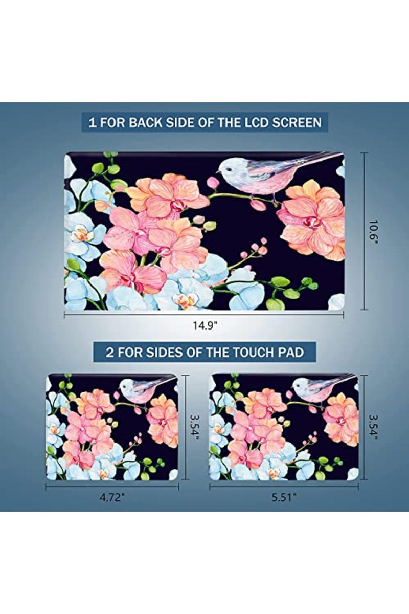 AORTDES Personalized Laptop Skin Sticker 12.1 13 13.3 14 15 15.4 15.6 Inches Universal Netbook Skin Sticker Reusable Notebook PC Art Protector , Bird & Nice Flower - Image 3