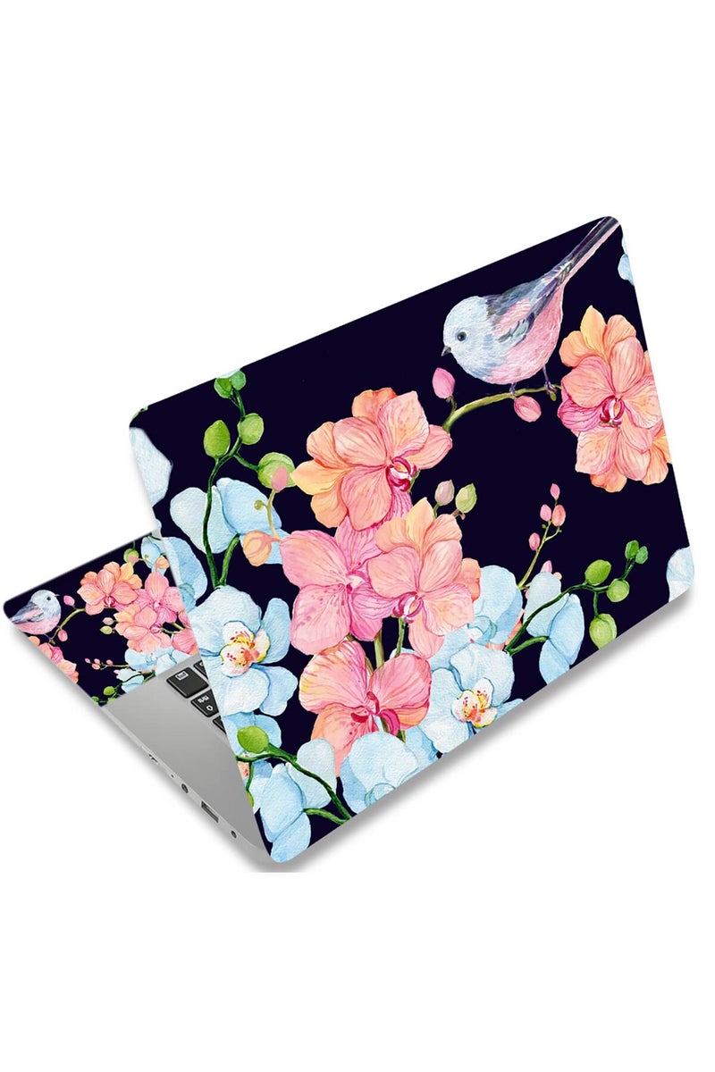AORTDES Personalized Laptop Skin Sticker 12.1 13 13.3 14 15 15.4 15.6 Inches Universal Netbook Skin Sticker Reusable Notebook PC Art Protector , Bird & Nice Flower - Image 1