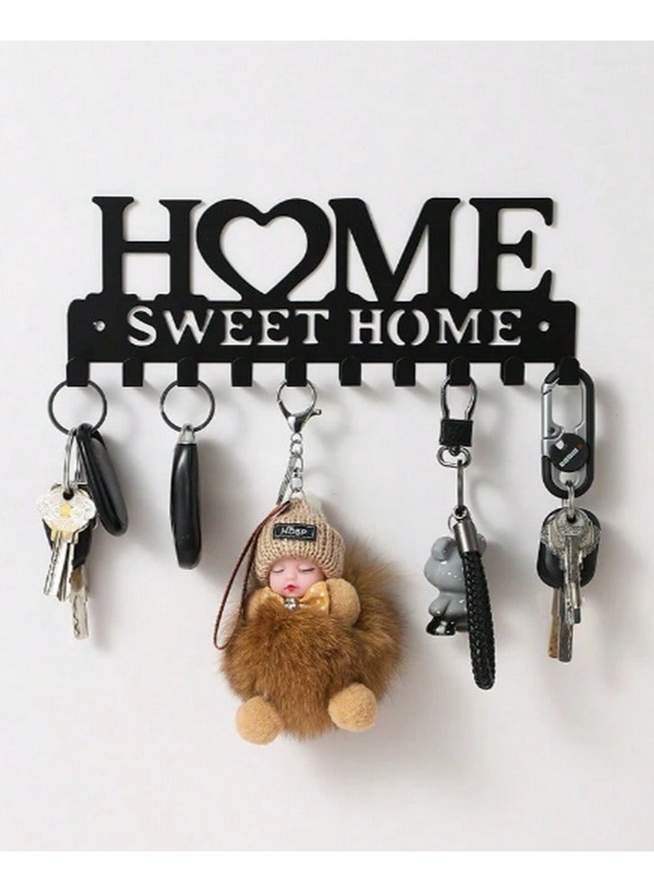 "Home Sweet Home" Wall-Mounted Key Holder – Stylish & Functional Key Organizer - Image 1