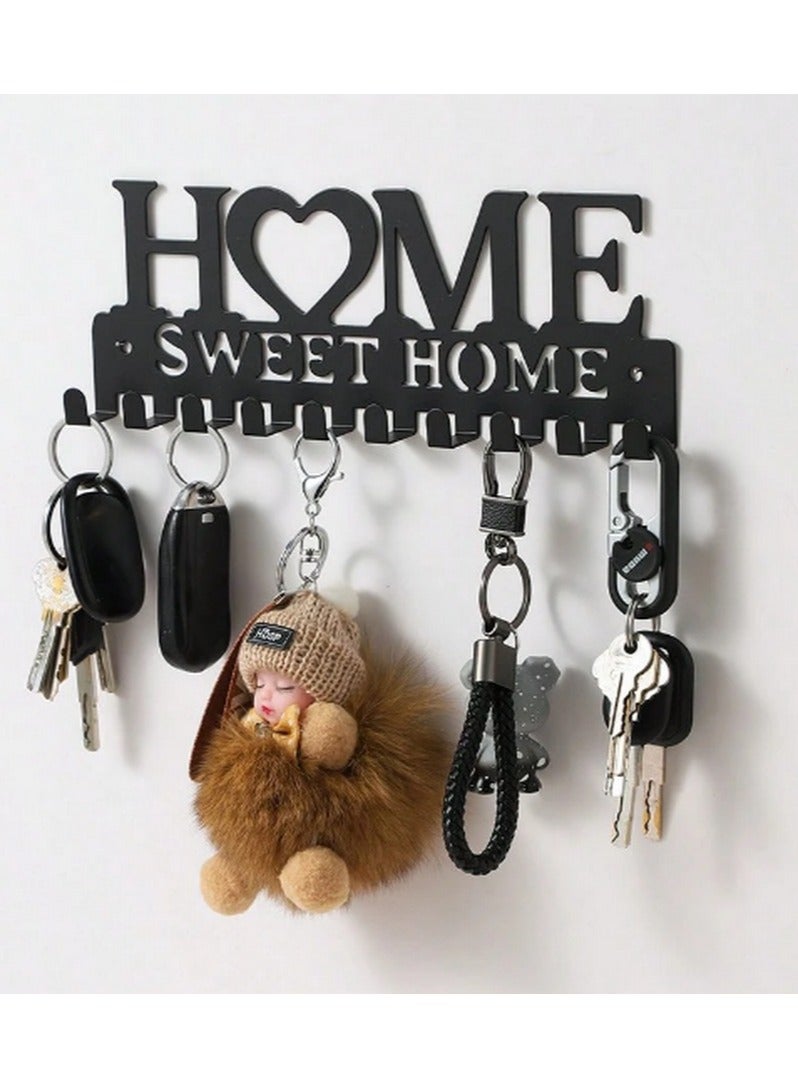 "Home Sweet Home" Wall-Mounted Key Holder – Stylish & Functional Key Organizer - Image 3