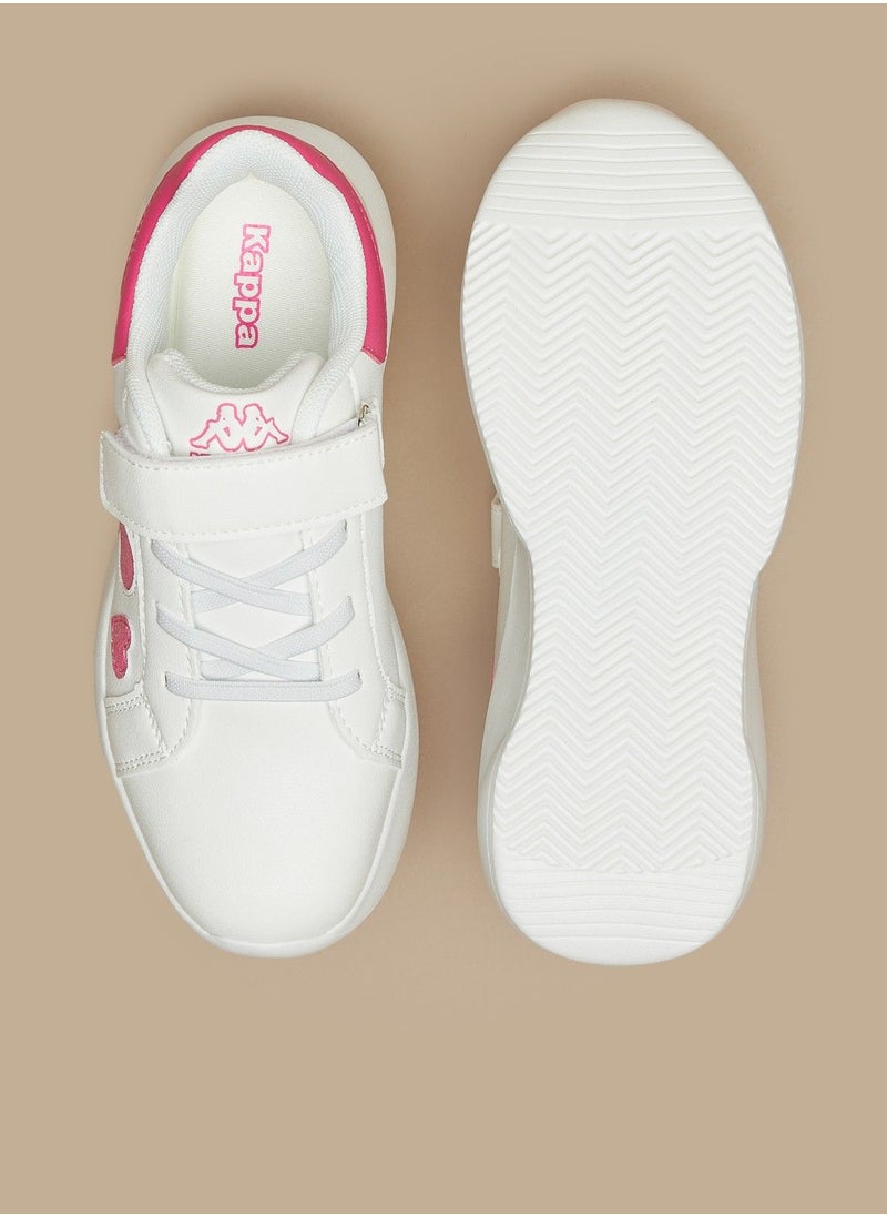 Kappa - Girls Heart Detail Sneakers with Hook and Loop Closure - Image 1