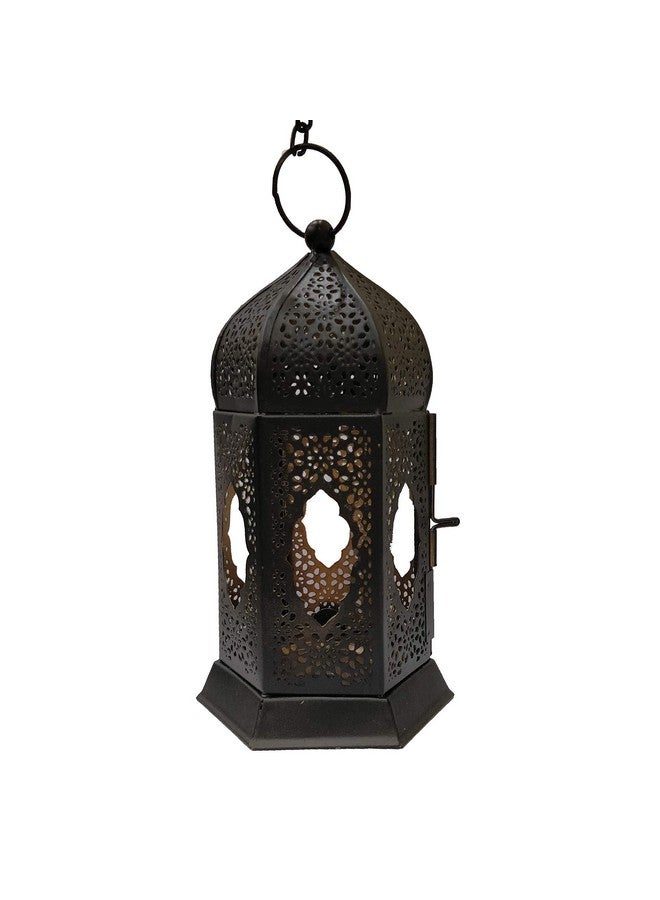 the purple tree فانوس مغربي نحاسي شجرة بنفسجية لحامل شمعة الشاي لتزيين ديوالي، أسود ماتّي - Image 5