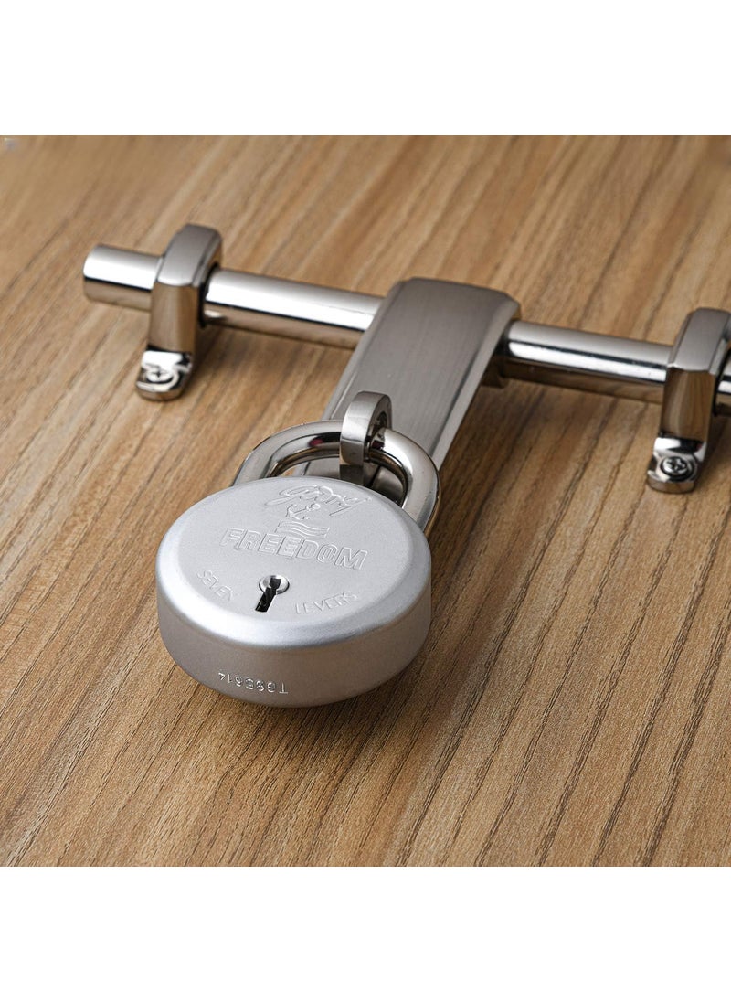 Godrej Locking Solutions and Systems Godrej Locks I Padlock 7 levers 75 mm I 3 Keys I Padlock for Main Door I Gate Lock I Lock for Tool Box Shutters Shops Offices I Strong Hardened Corrosion Resistant Shackle I Silver Finish  - Image 1