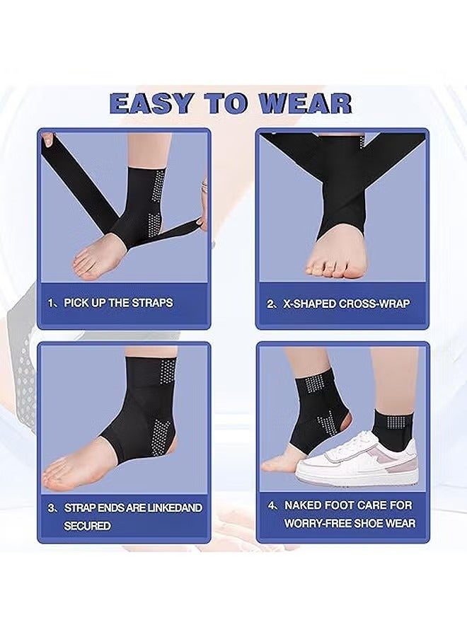 1 Pair Bandage Ankle Brace, Sleeve Ankle Support with Gel Pad, Ankle Sprain Tendonitis and Arthritis, Foot Brace Adjustable Breathable Compression Ankle Brace Ankle Support Stabilizer Wrap (black, XL) - Image 5