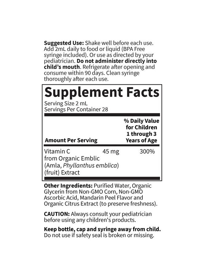 Garden of Life - Baby Vitamin C Drops For Infants And Toddlers Organic Whole Food Liquid Vitamin C 45Mg Immune Support For Babies From Amla Fruit Citrus Flavor Vegan & Gluten Free 56 Ml (1.9 Fl Oz) - Image 1