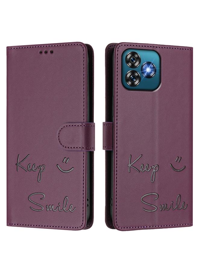 S-TOP Case For Oukitel C53 Smile Embossing RFID Leather Phone Case - Image 3