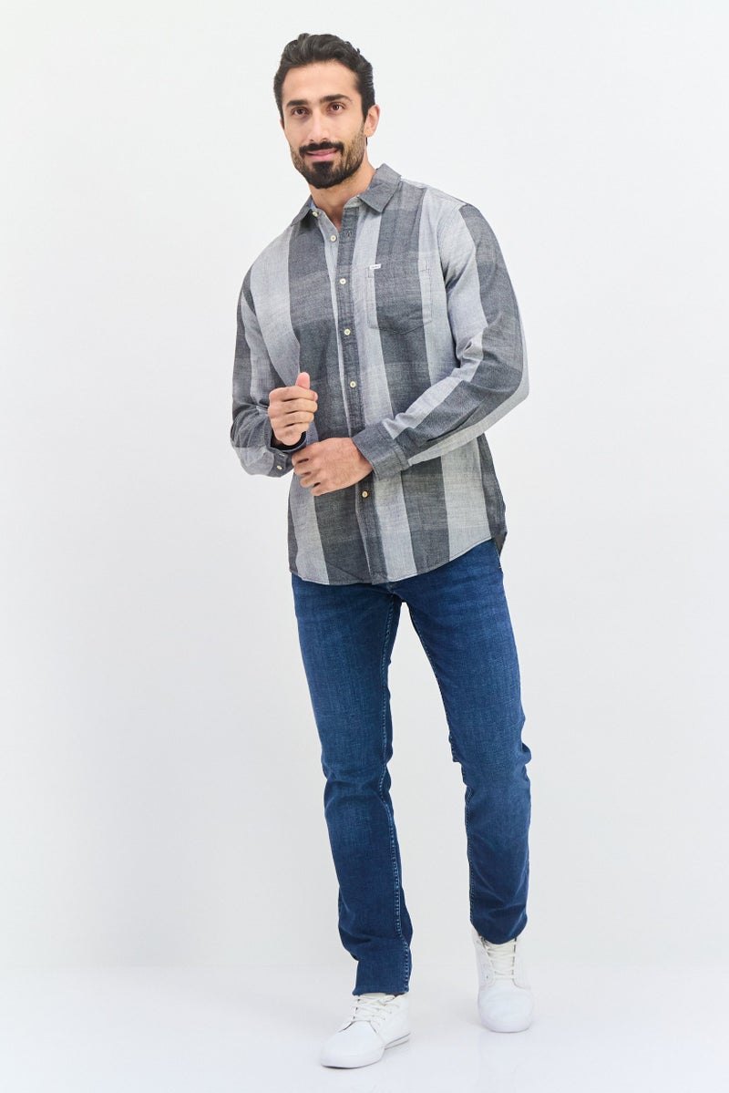 Pepe Jeans Men Regular Fit Windowpane Long Sleeves Casual Shirt, Multicolor - Image 4