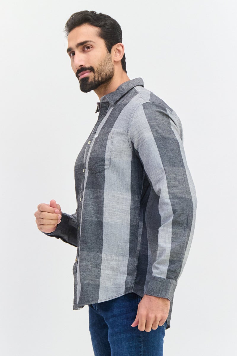 Pepe Jeans Men Regular Fit Windowpane Long Sleeves Casual Shirt, Multicolor - Image 2