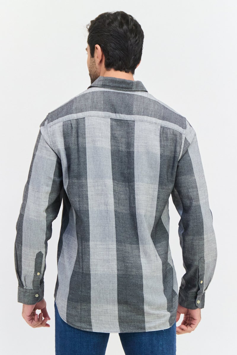 Pepe Jeans Men Regular Fit Windowpane Long Sleeves Casual Shirt, Multicolor - Image 3