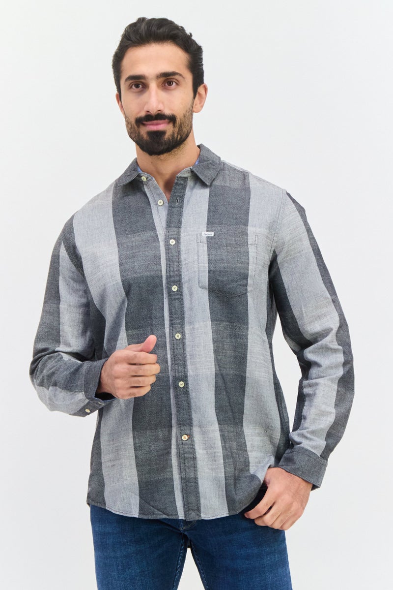 Pepe Jeans Men Regular Fit Windowpane Long Sleeves Casual Shirt, Multicolor - Image 1
