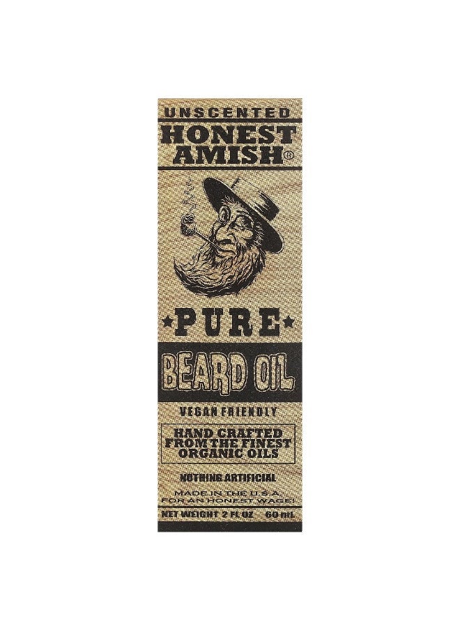 Honest Amish - Honest Amish, Pure Beard Oil, Unscented, 2 fl oz (60 ml) - Image 1