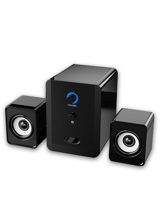 DUNISO Computer speaker, home desktop Bluetooth speaker three piece set, USB power supply, with 3.55mm audio interface, suitable for laptops, tablets, smart TVs, mobile phones - Image 1