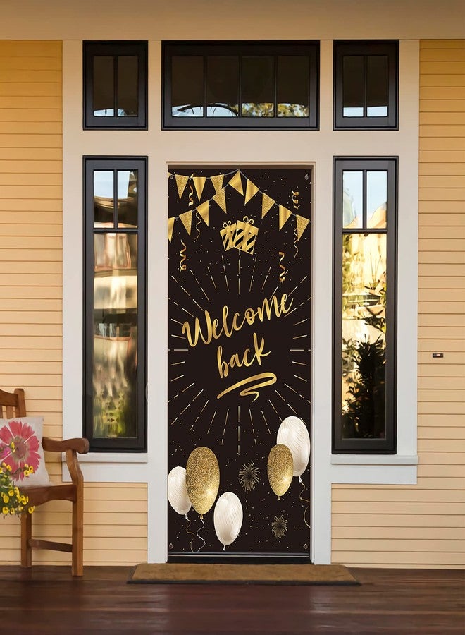 INNORU Welcome Back Door Banner Decoration, Homecoing Returning Party Large Door Cover Decor, Back Home, Retirement Party Photo Booth Backdrop Background Supplies - Image 3