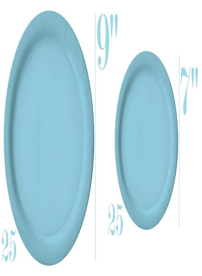 Oojami Gender Reveal Party Pack - Disposable Dinner Plates, Dessert Plates, Cups & Napkins - Pink & Blue, 50 Count - Image 5