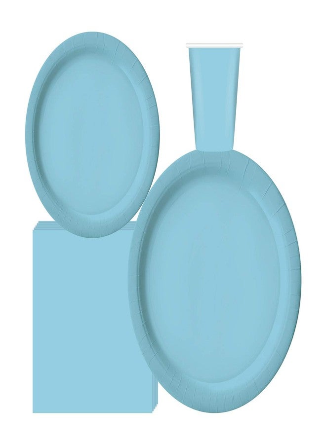 Oojami Gender Reveal Party Pack - Disposable Dinner Plates, Dessert Plates, Cups & Napkins - Pink & Blue, 50 Count - Image 3