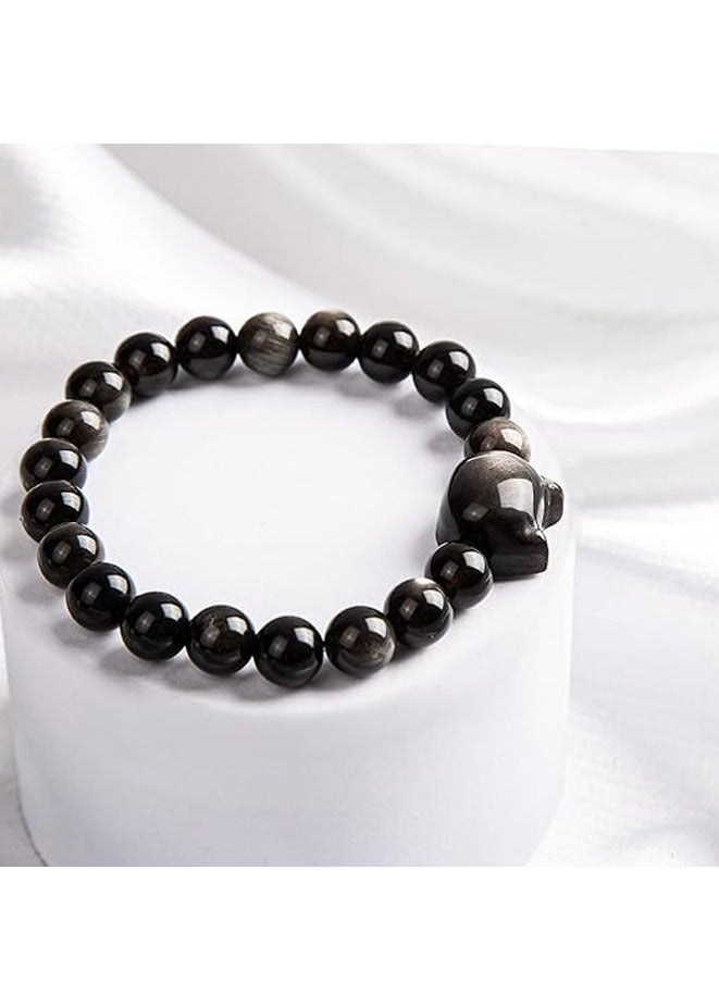 Muyixin سوار جذب المال على شكل قطة من حجر السج الأسود للنساء لحماية الطاقة المزاجية - Image 4