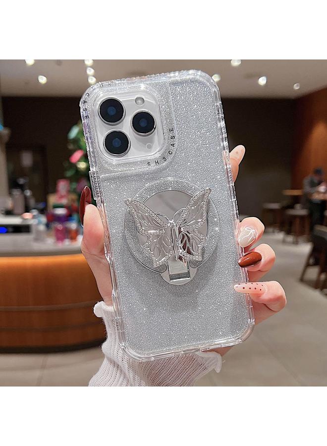 Zaboon Case For iPhone 11 Pro Max Mirror Butterfly Holder Glitterr MagSafe Phone Case - Image 1