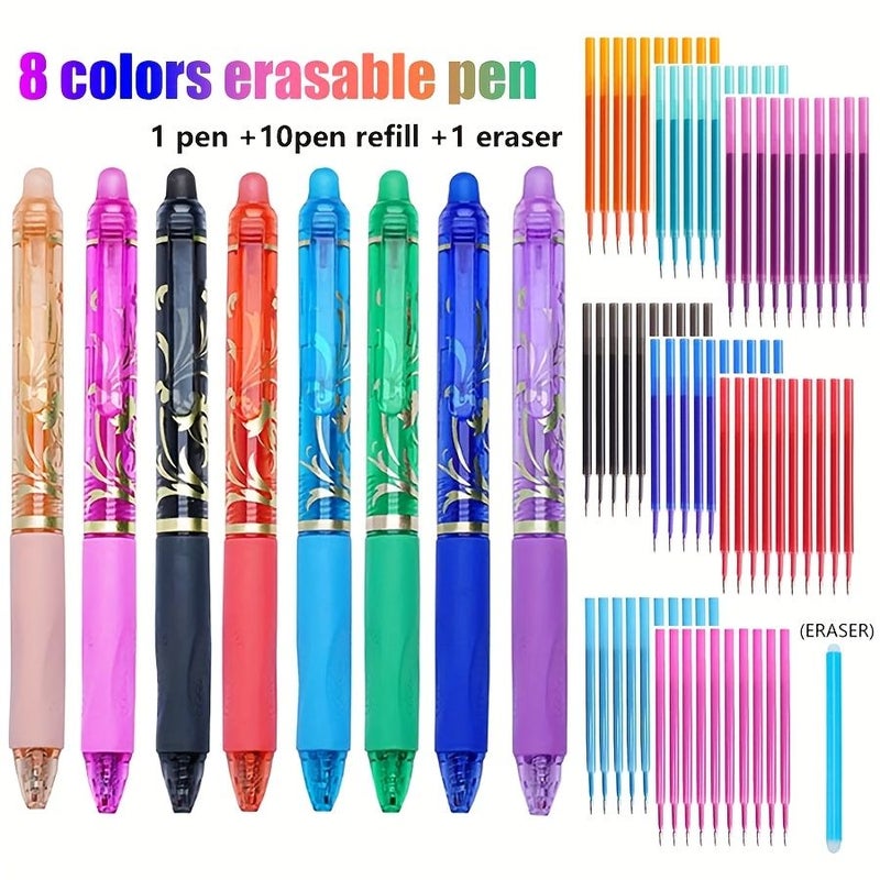 Sky Blue 12pcs Erasable Gel Pens Set Fine Point 0.5mm Soft Grip Washable Stationery - Image 2