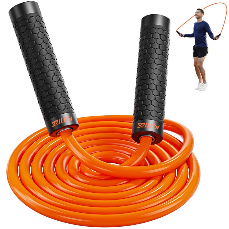 KUTIZE Jump Rope, Weighted Jump Rope for Men Women, Adjustable 1lb Heavy Skipping Ropes, Suitable for Boxing, Cardio, Home Fitness, Training Muscle, Home Gym Workout Equipment for Full Body Exercise - Image 1