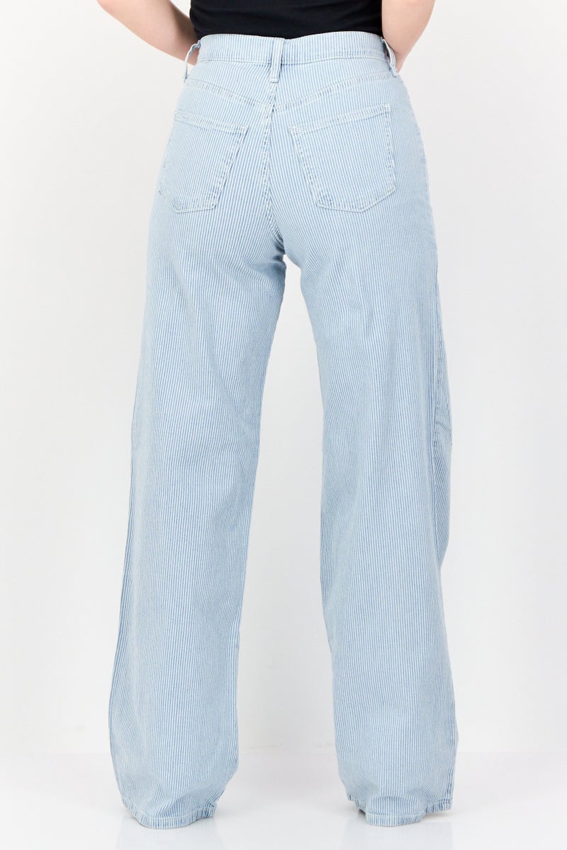 Universal Thread جينز نسائي بقصة عادية وساق واسعة بطول داخلي طويل، متعدد الألوان - Image 3